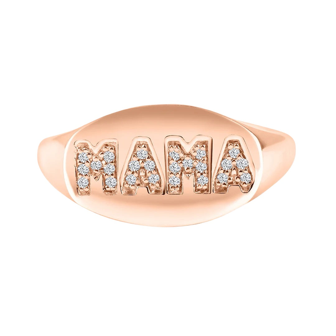 Diamond Mama Signet Ring