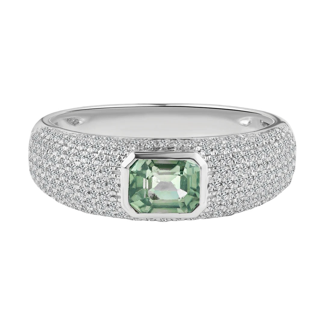 Bezel Set Gemstone & Diamond Stacking Ring