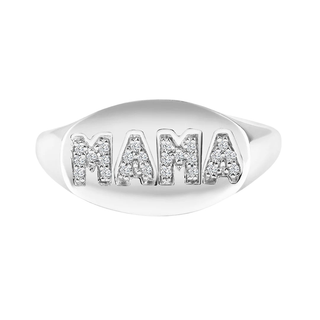 Diamond Mama Signet Ring