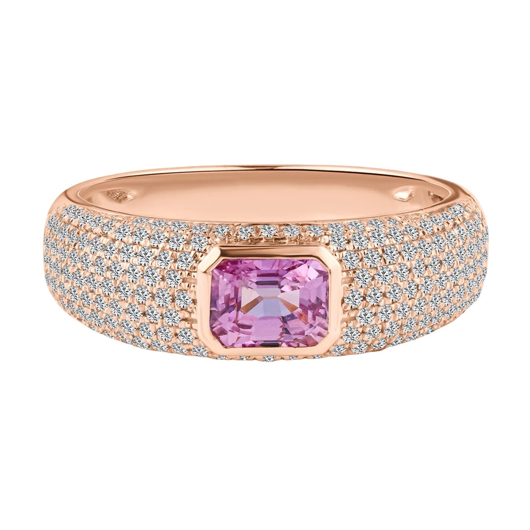 Bezel Set Gemstone & Diamond Stacking Ring