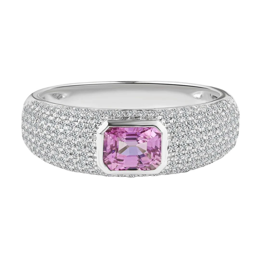 Bezel Set Gemstone & Diamond Stacking Ring