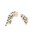 Large Black & White Diamond Panther Statement Earring