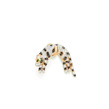 Small Black & White Diamond Panther Statement Earring
