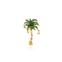 Paradise Tsavorite Palm Tree Statement Earring with Champagne & White Diamonds