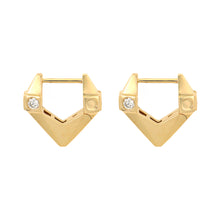 Puffy Kite Geometric Diamond Hoop Earrings