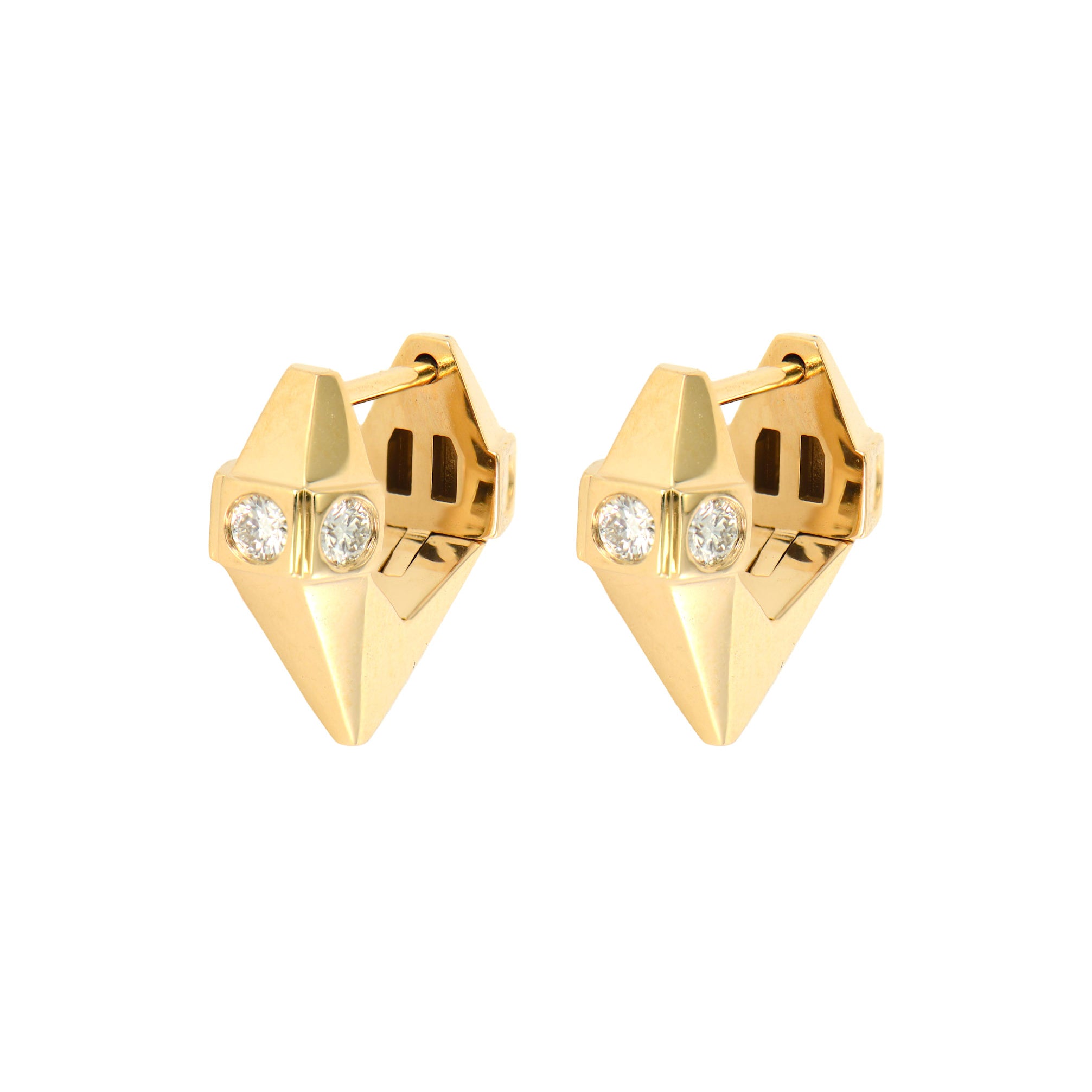Puffy Kite Geometric Diamond Hoop Earrings