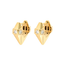 Puffy Kite Geometric Diamond Hoop Earrings