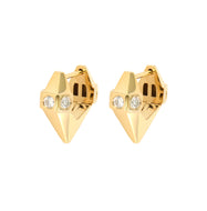 Puffy Kite Geometric Diamond Hoop Earrings