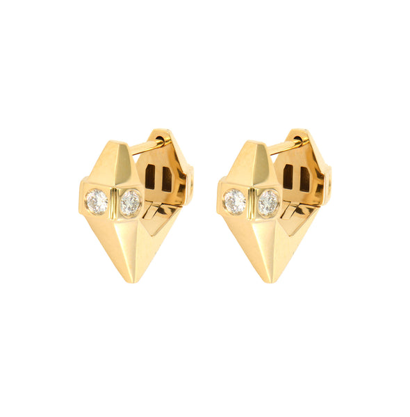Puffy Kite Geometric Diamond Hoop Earrings