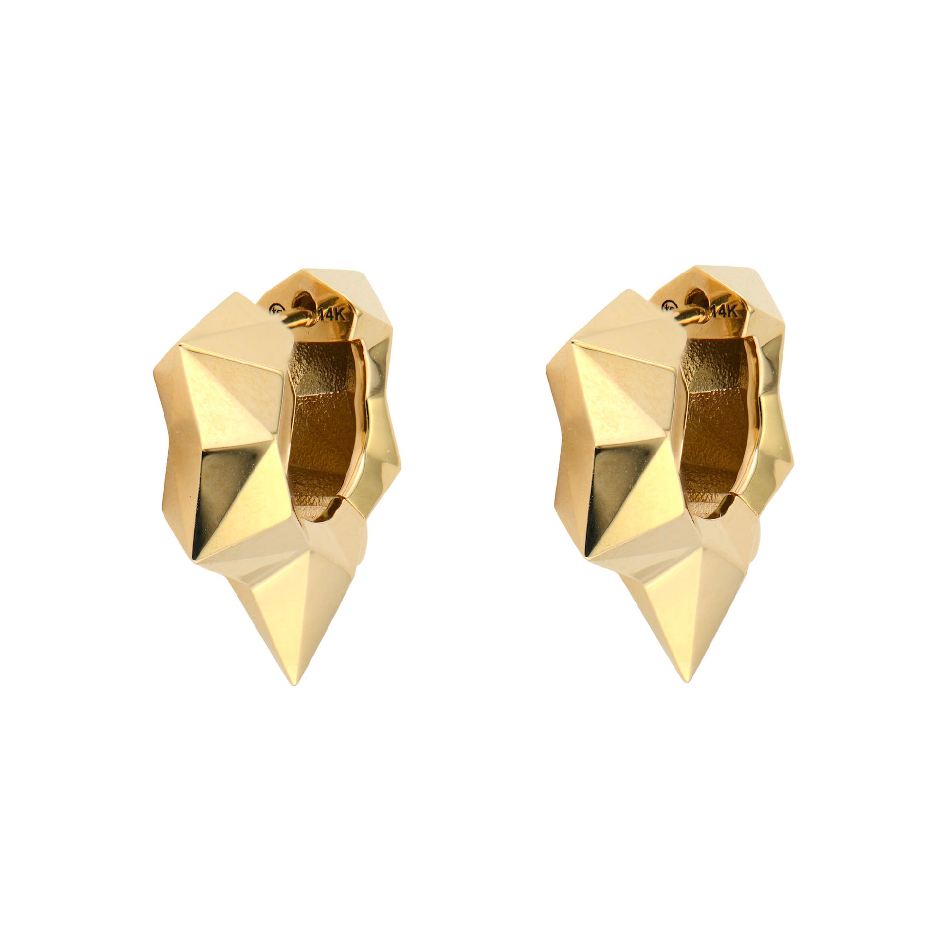 Puffy Spike Star Hoop Earrings