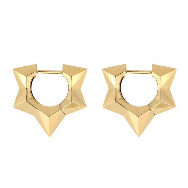 Puffy Spike Star Hoop Earrings