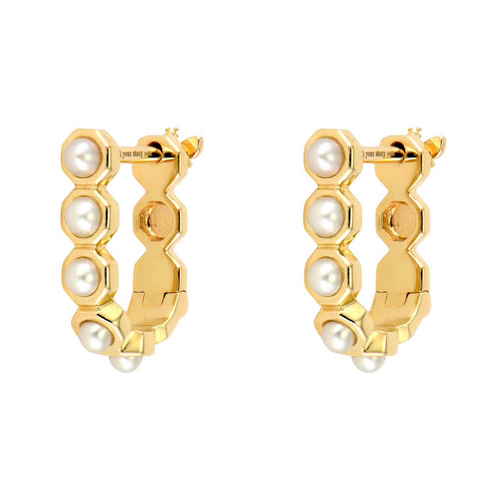 Queen Bee Pearl Hoop Earrings