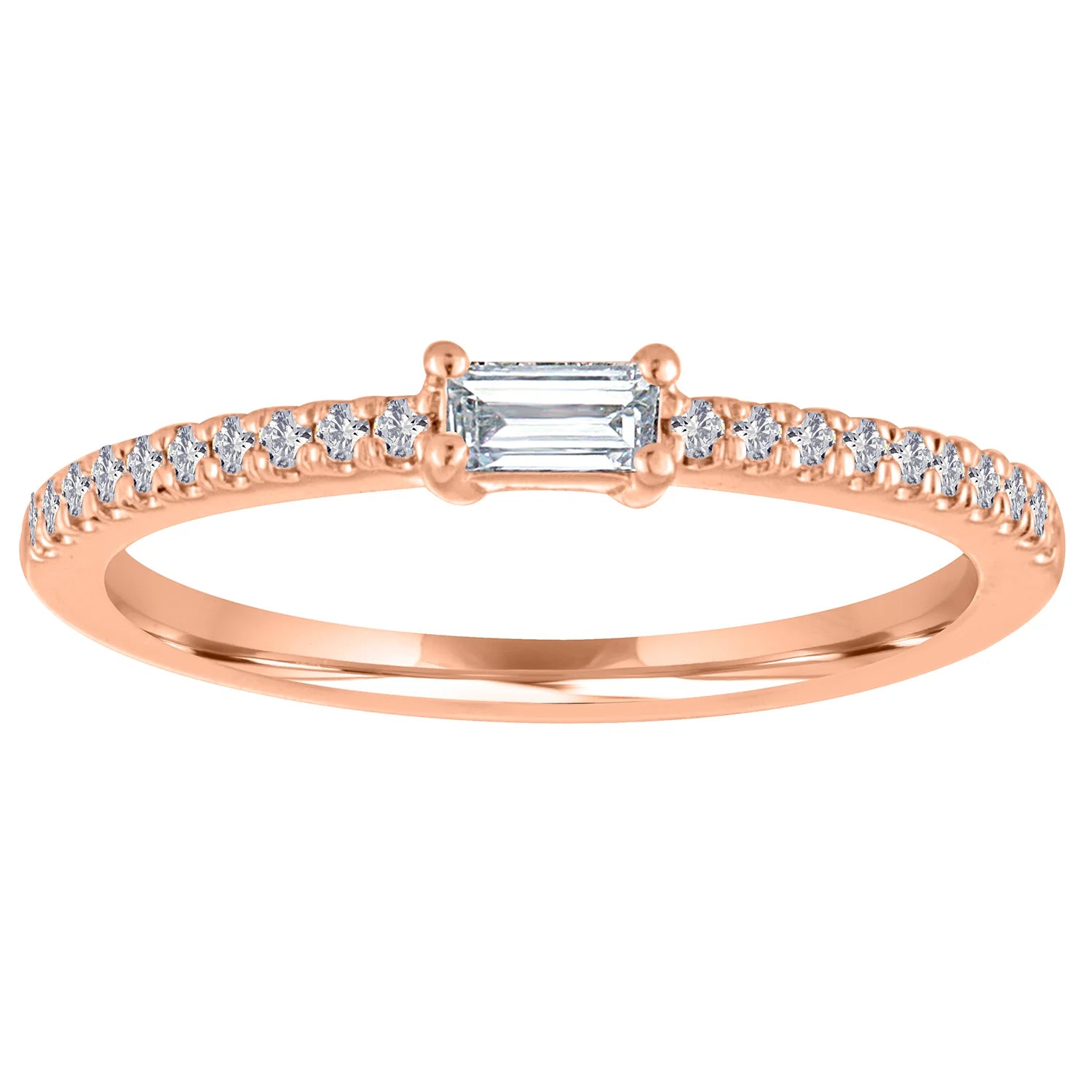 The Julia Birthstone Single Gemstone Baguette Stacking Ring