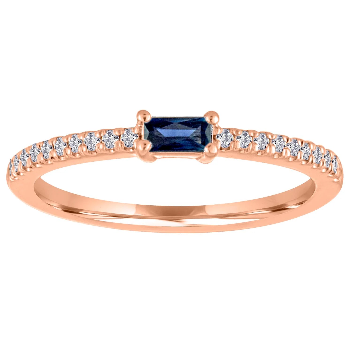 The Julia Birthstone Single Gemstone Baguette Stacking Ring
