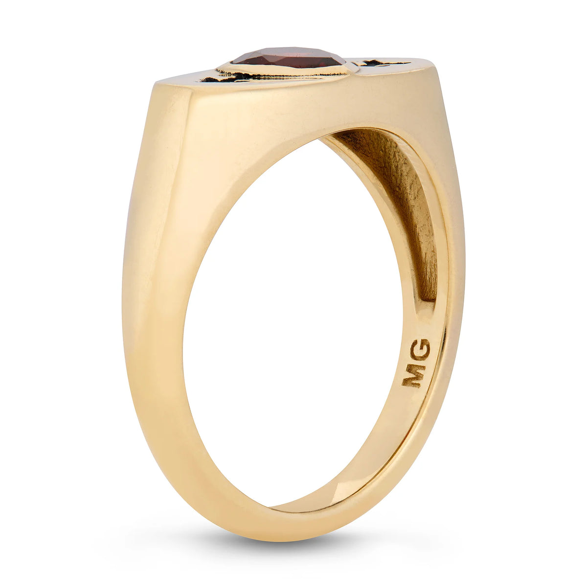 Cupid's Heart Garnet Pinky Ring