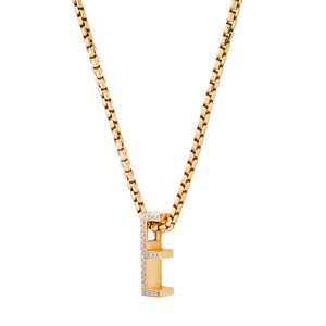 Slide-On Pave Diamond Chunky Initial Charm Necklace