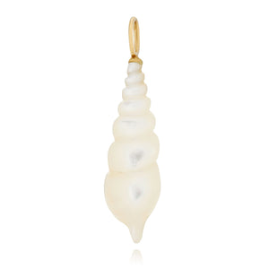 White or Golden Mother of Pearl Spiral Shell Charm