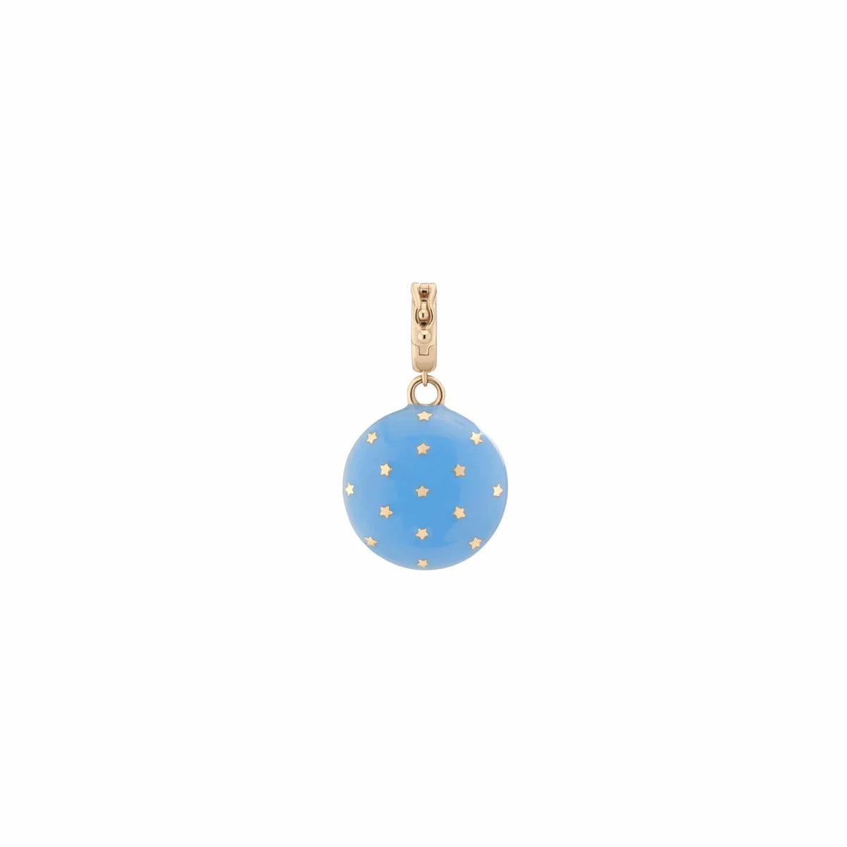 Supernova Carved Moonstone & Porcelain Blue Pendant