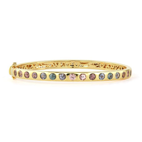 Day & Night Engraved Diamond Bangle with Mixed Spinel