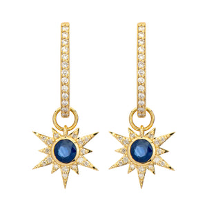 Tiny Love Explosion Emerald or Blue Sapphire Earring Charm