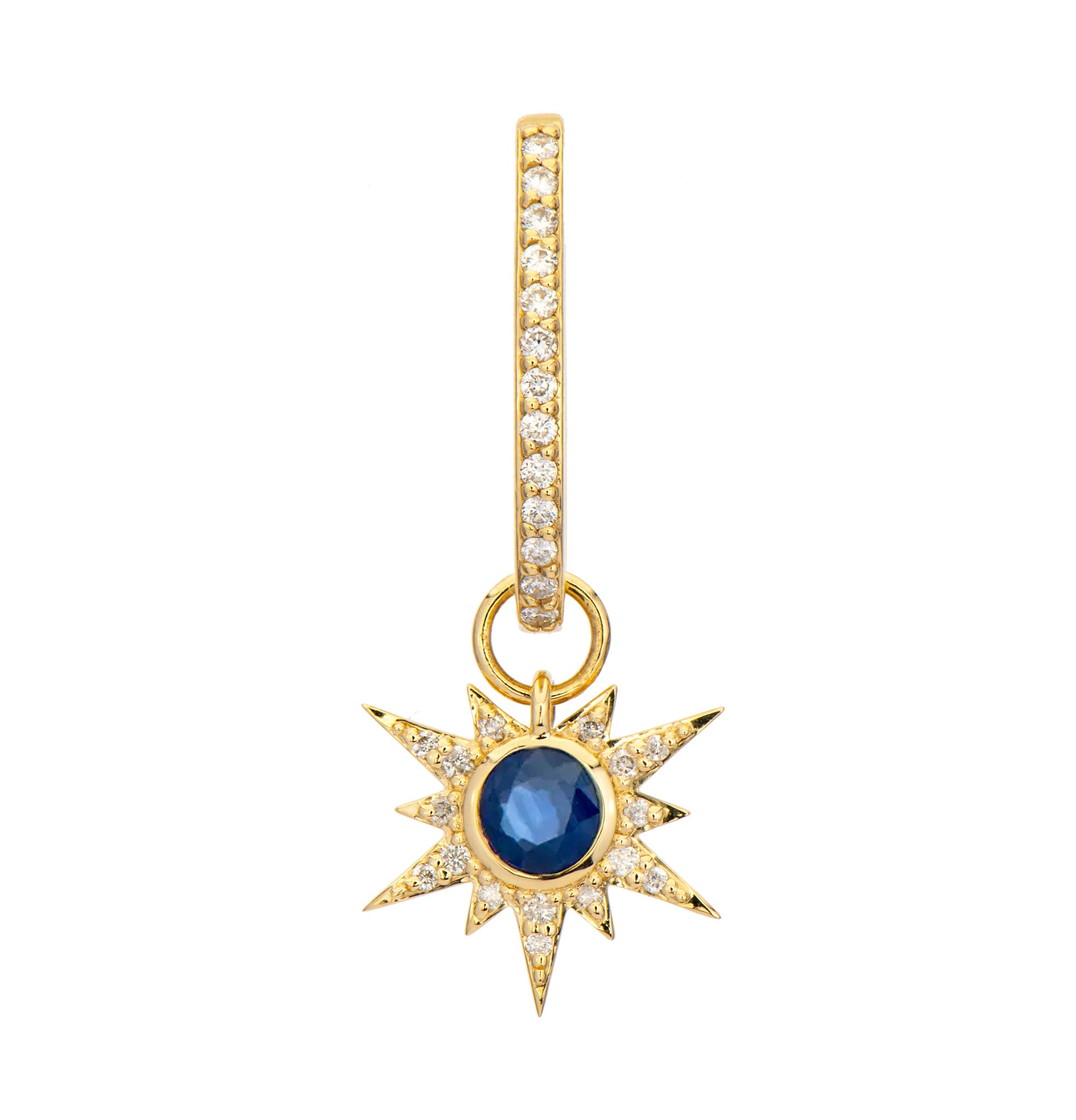 Tiny Love Explosion Emerald or Blue Sapphire Earring Charm