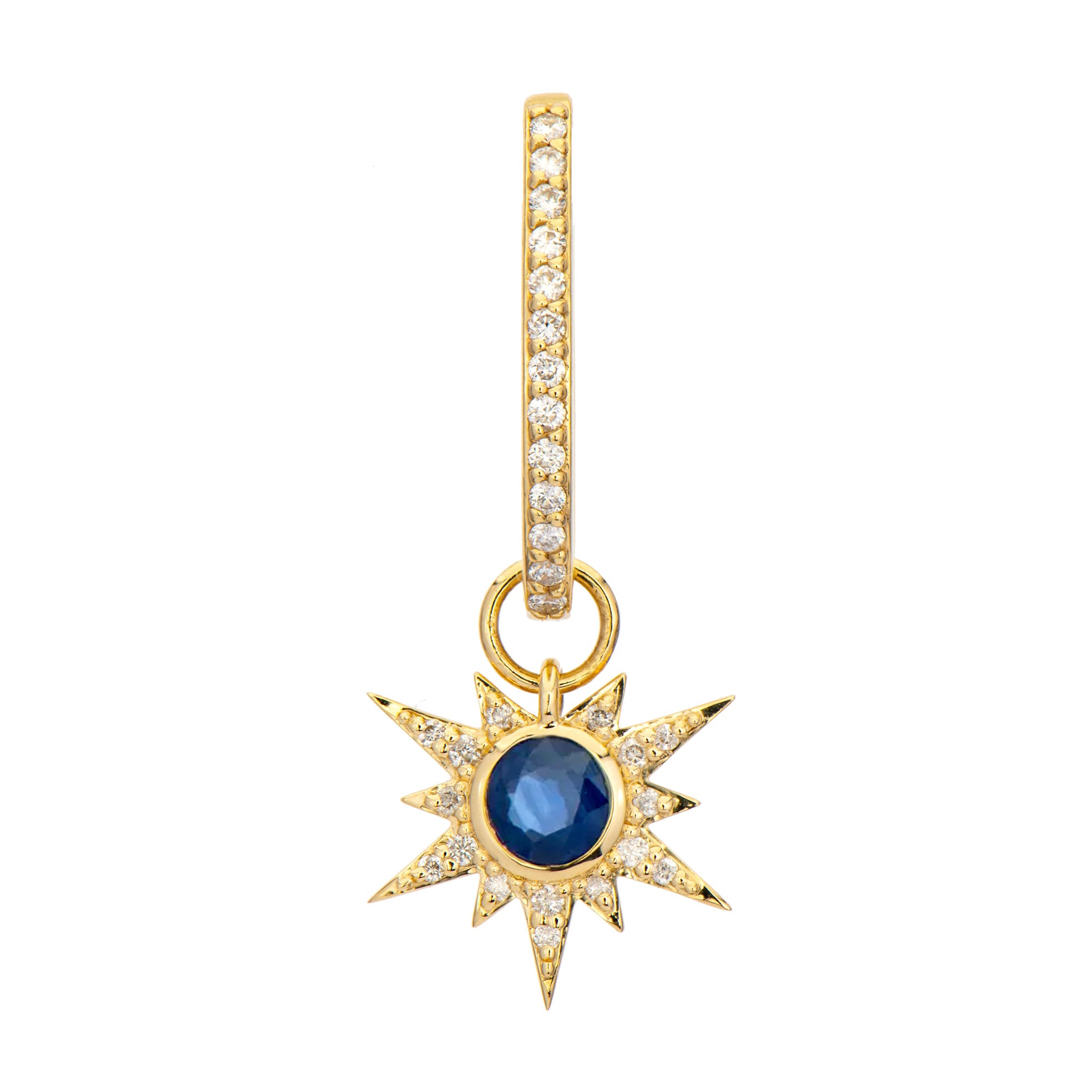 Tiny Love Explosion Emerald or Blue Sapphire Earring Charm