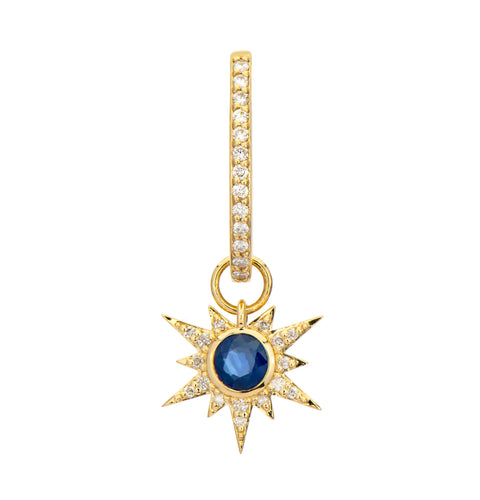 Tiny Love Explosion Emerald or Blue Sapphire Earring Charm