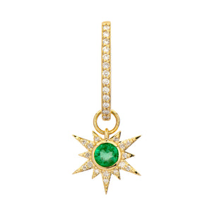 Tiny Love Explosion Emerald or Blue Sapphire Earring Charm