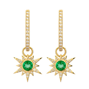 Tiny Love Explosion Emerald or Blue Sapphire Earring Charm