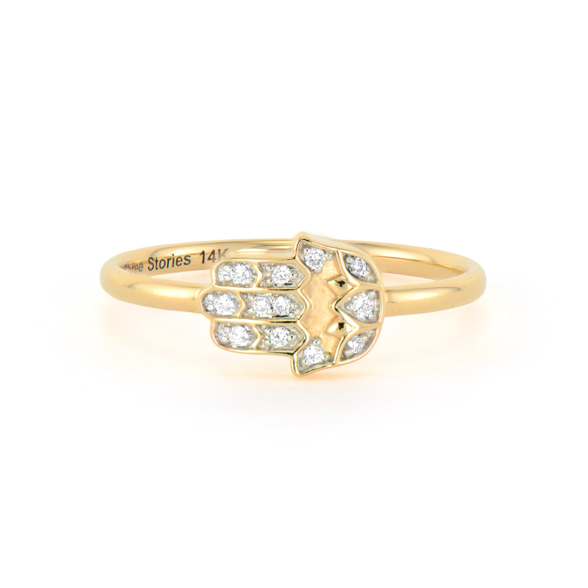 Tiny Sideways Hamsa Ring