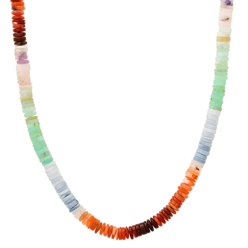 Peruvian Opal Disk Bead Necklace