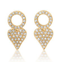 Petite Diamond Pave Heart Earring Charms