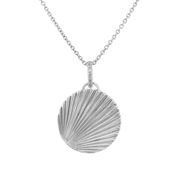Sunny Fluted Disc Pendant Necklace