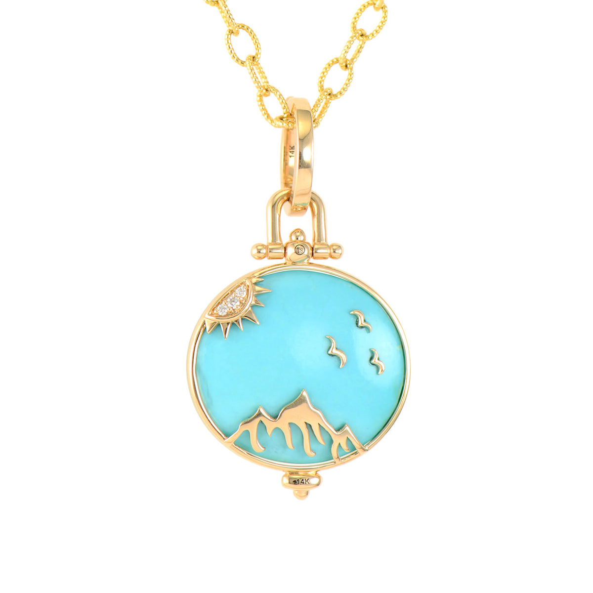 Wild Fire Turquoise Horse Pendant