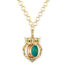 Wise Owl Opal Double Sided Locket Pendant