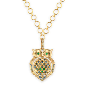 Wise Owl Opal Double Sided Locket Pendant