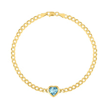 The Cooper Faceted Heart on Cuban Link Chain Bracelet