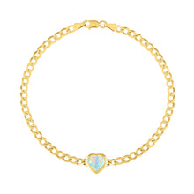 The Cooper Faceted Heart on Cuban Link Chain Bracelet