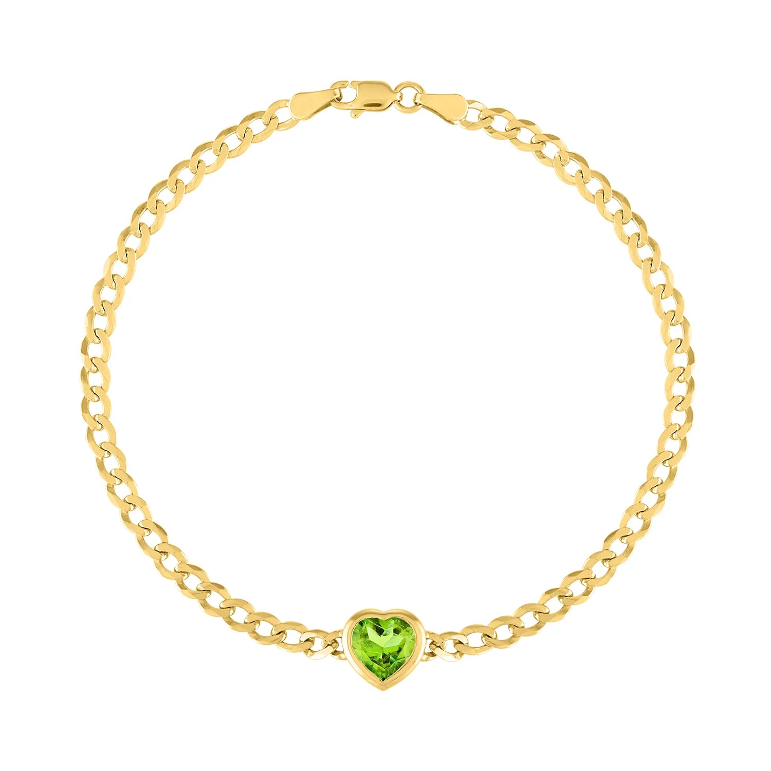 The Cooper Faceted Heart on Cuban Link Chain Bracelet