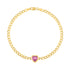 The Cooper Faceted Heart on Cuban Link Chain Bracelet