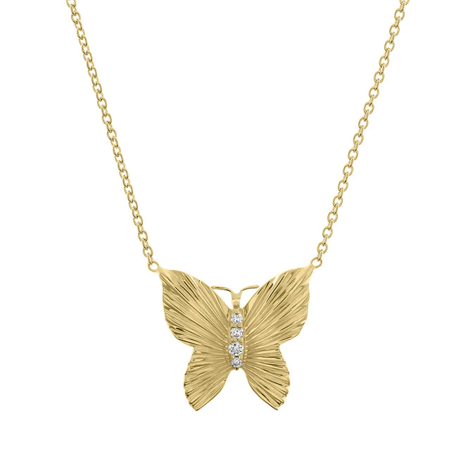 Brenner Fluted Diamond Butterfly Necklace Milestones by Ashleigh