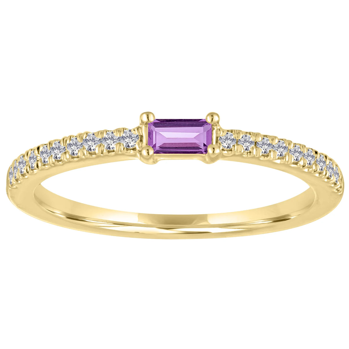 The Julia Birthstone Single Gemstone Baguette Stacking Ring