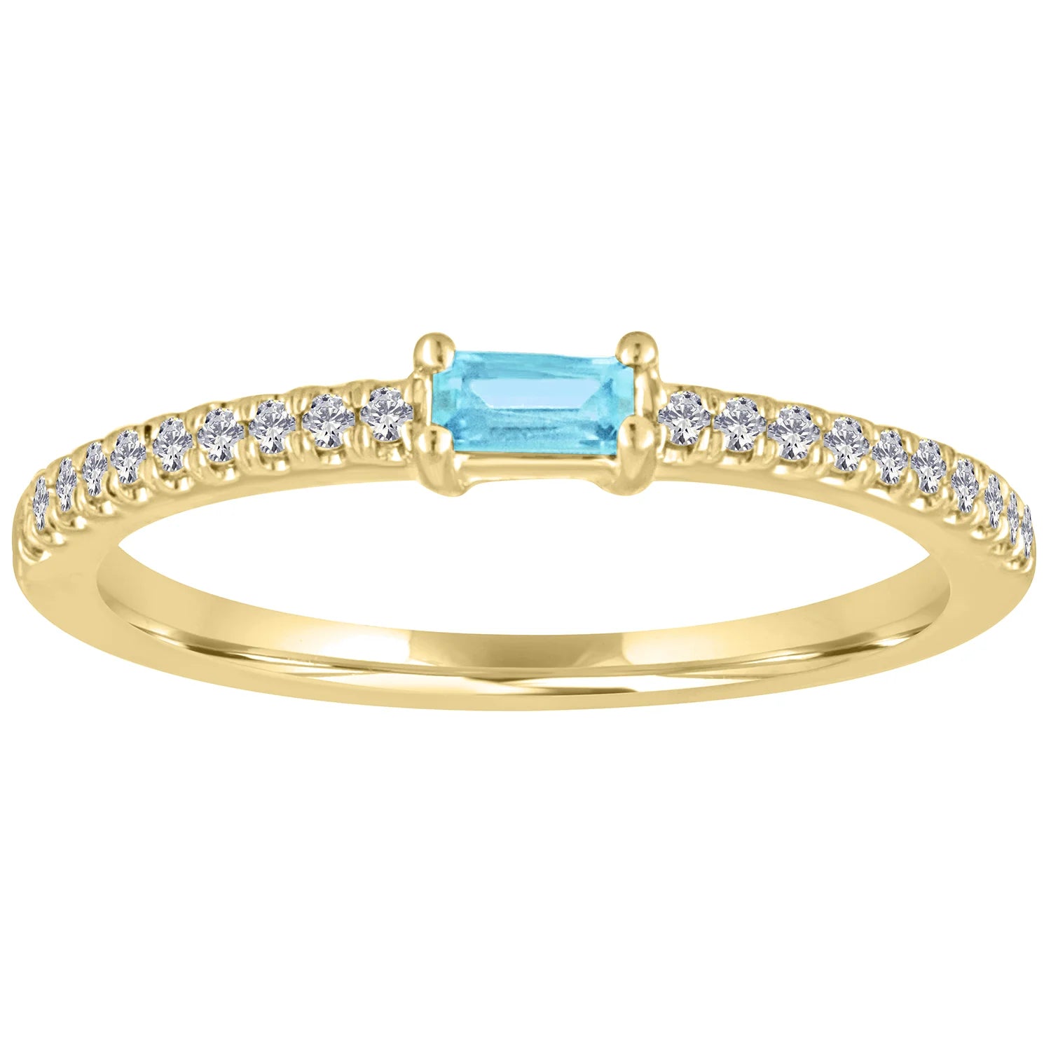 The Julia Birthstone Single Gemstone Baguette Stacking Ring