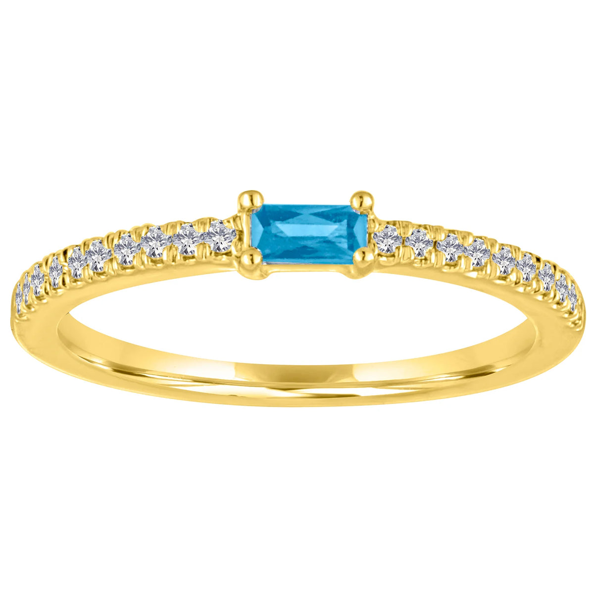 The Julia Birthstone Single Gemstone Baguette Stacking Ring