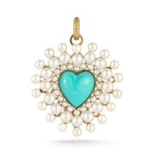 Gemstone & Pearl Cluster Juliana Heart Charm
