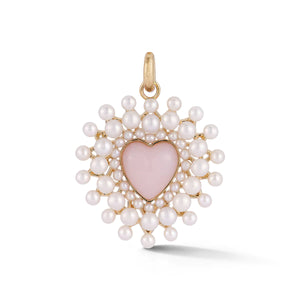 Gemstone & Pearl Cluster Juliana Heart Charm