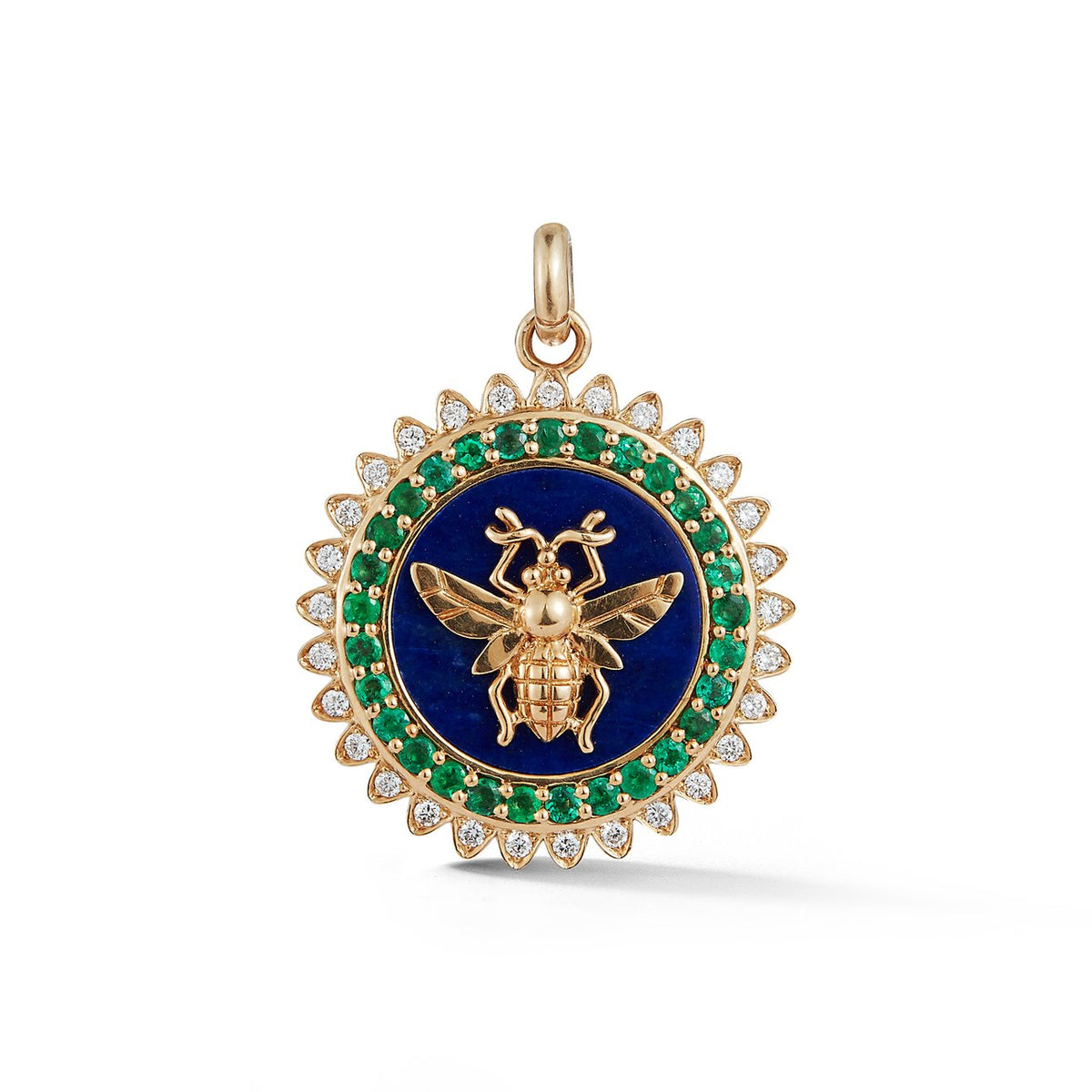 Semiprecious Bee Minnie Medallion Pendant Charm