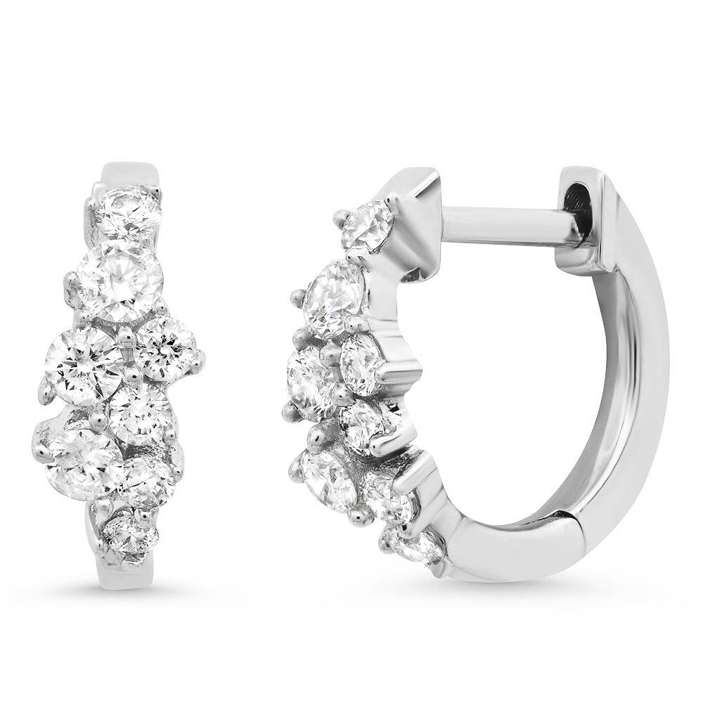 Diamond Cluster Huggie Hoop Earrings – Milestones by Ashleigh Bergman