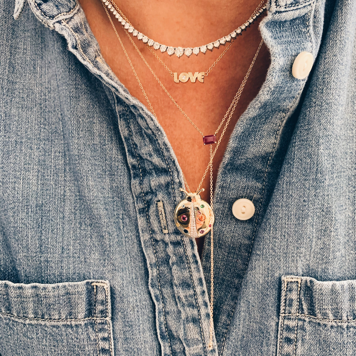 Essential Graduated Diamond Riviera Tennis Necklace
