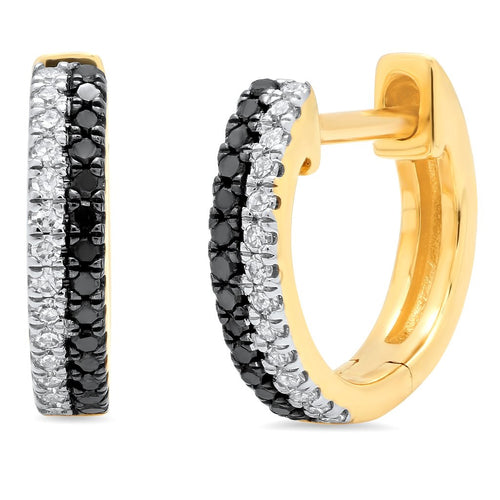 Black and White Diamond Huggies